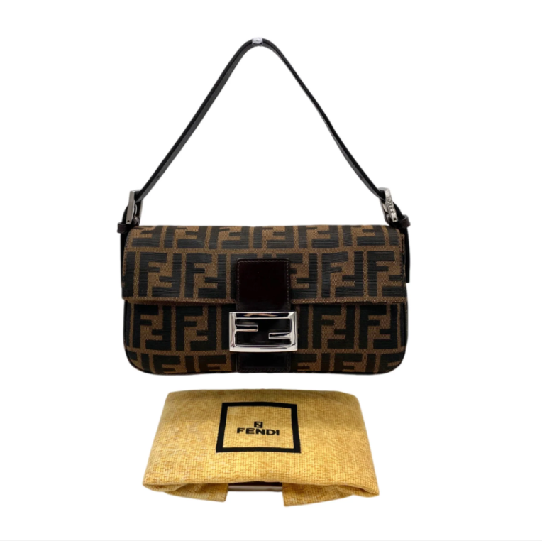 Fendi Zucca Canvas Mama Baguette Shoulder Bag