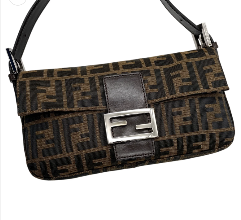 Fendi Zucca Canvas Mama Baguette Shoulder Bag