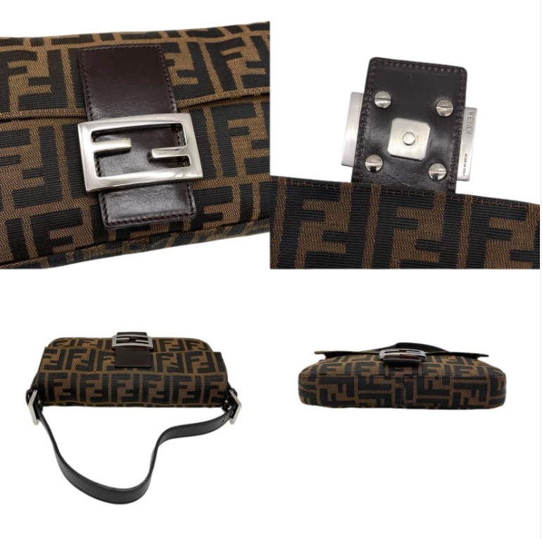 Fendi Zucca Canvas Mama Baguette Shoulder Bag