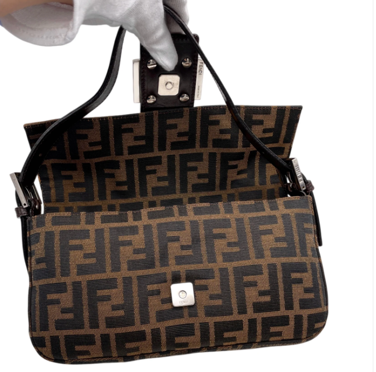 Fendi Zucca Canvas Mama Baguette Shoulder Bag
