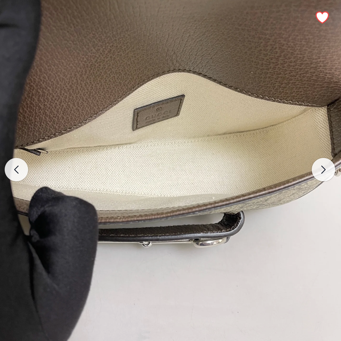 Gucci Horsebit 1955 GG Monogram Shoulder Bag Beige Clair